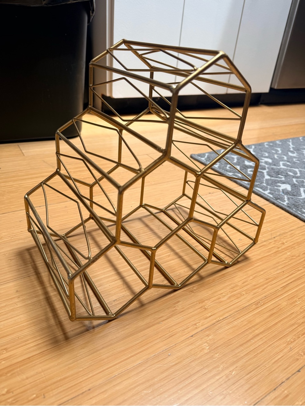 Gold Geometric Wine Rack - Picture 6 of 8